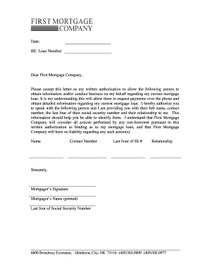 Mortgage Authorization Letter