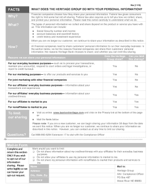 Heritage Group Privacy Notice and Opt-Out Form