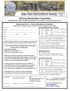 All Iowa Horticulture Exposition Registration Form