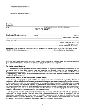 California Deed of Trust