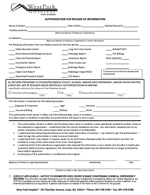 Authorization for Release of Medical Information