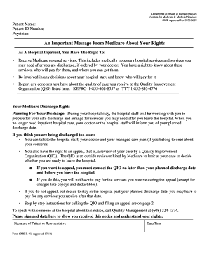 Medicare Patient Discharge Rights Notice