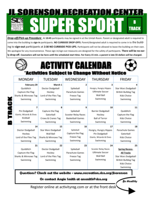 Super Sport Track Registration Form