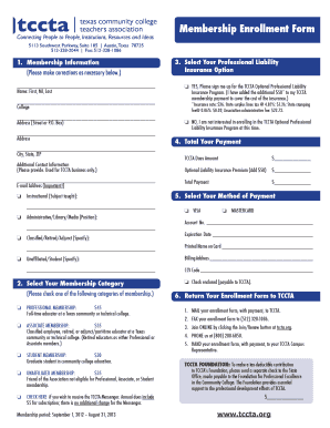 TCCTA Membership Enrollment Form