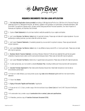 SBA Loan Application Form