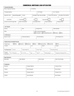 Commercial Mortgage Loan Application