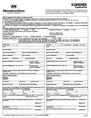 Loanliner Credit Card Application