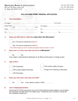 Minnesota CPA Firm Permit Renewal
