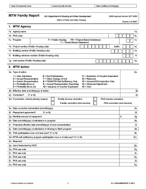 HUD-50058 MTW Family Report