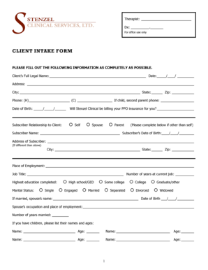 Client Intake Form