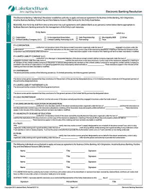 Electronic Banking Resolution