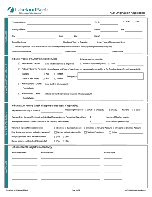 ACH Origination Application