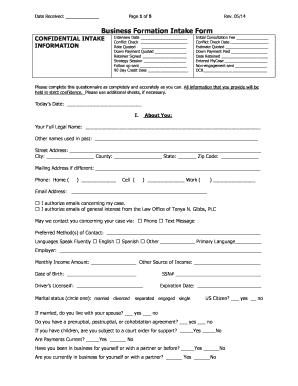 Business Formation Intake Form