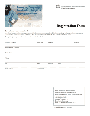 AAOMS Conference Registration Form