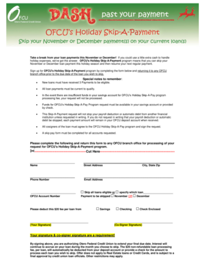 OFCU Holiday Skip-A-Payment Form