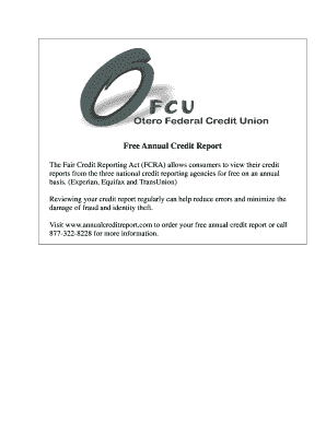 Fillable Online Free Annual Credit Report Fax Email Print - pdfFiller