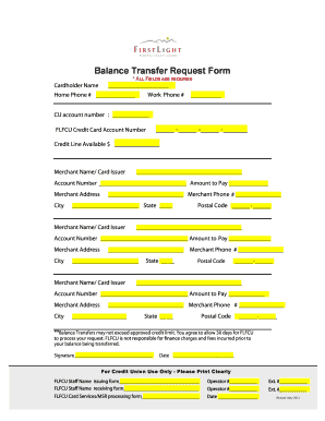 Balance Transfer Request Form