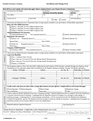Standard Insurance Enrollment and Change Form