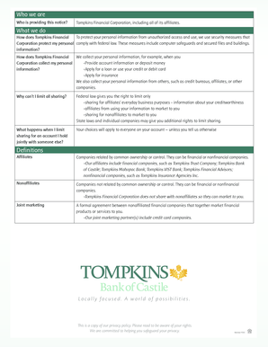 Tompkins Financial Corporation Privacy Policy and Notice