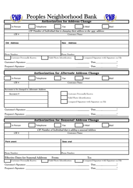 Bank Address Change Authorization