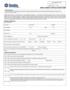 Employment Application Form