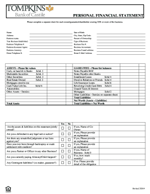 Personal Financial Statement