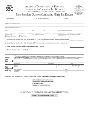Alabama Non-Resident Owners Composite Filing Tax Return