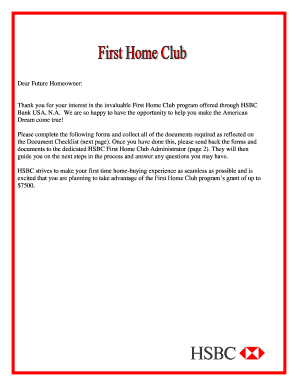 HSBC First Home Club Application