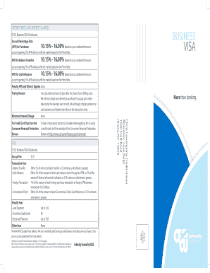 CFCU Business VISA Application