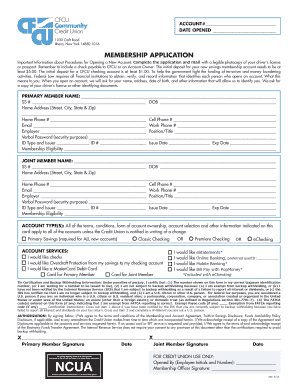 CFCU Membership Application