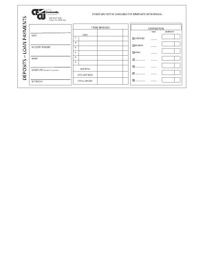 Bank Deposit Slip