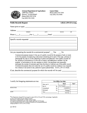 Arizona Public Records Request Form