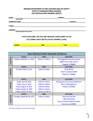 Arizona Manufactured Housing Installation Training Registration