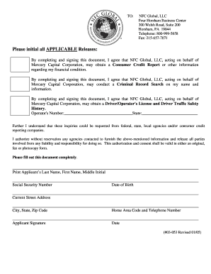 Authorization for Background Check