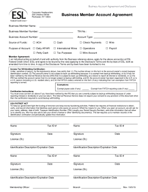 Business Account Agreement and Disclosure