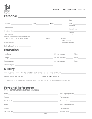 Employment Application Form