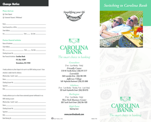 Carolina Bank Account Switching Notice