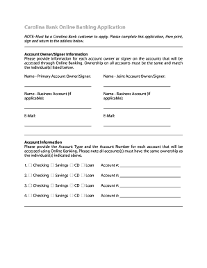 Carolina Bank Online Banking Application