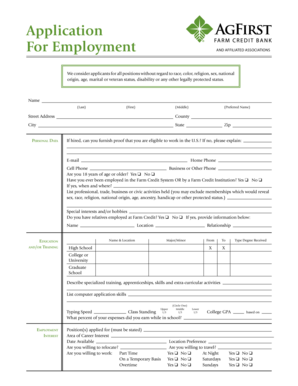 Farm Credit Employment Application