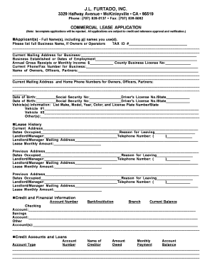 Commercial Lease Application