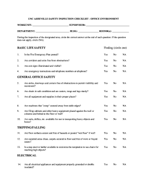 Office Safety Inspection Checklist