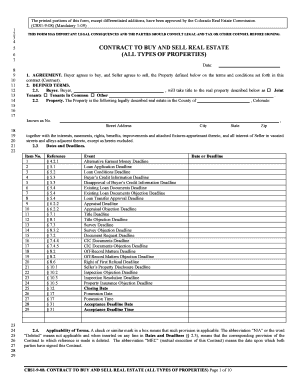 Colorado Contract to Buy and Sell Real Estate