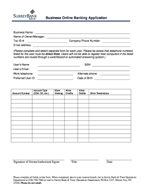 Business Online Banking Application