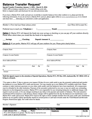 Marine FCU Balance Transfer Request