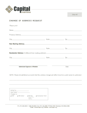 Change of Address Request