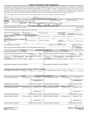 Uniform Residential Loan Application