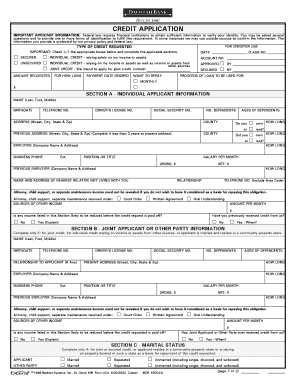 Credit Application Form