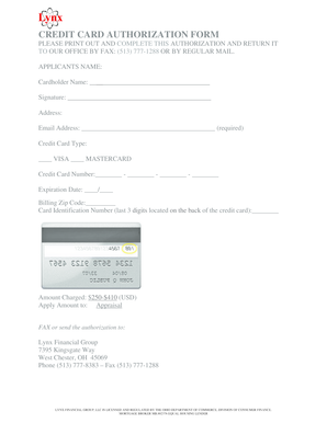 Credit Card Authorization Form