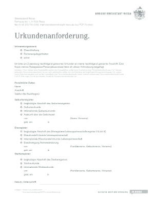 Urkundenanforderung