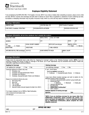 Employee Eligibility Statement